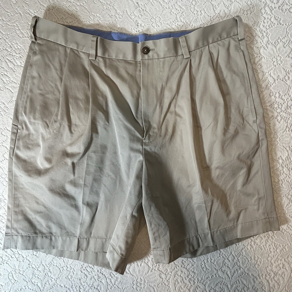 346 Brooks Brothers Men's Sz 36 Pleated Shorts Beige Advantage Chino